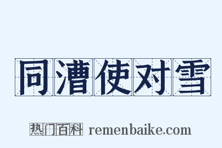 同漕使对雪是什么意思的图片
